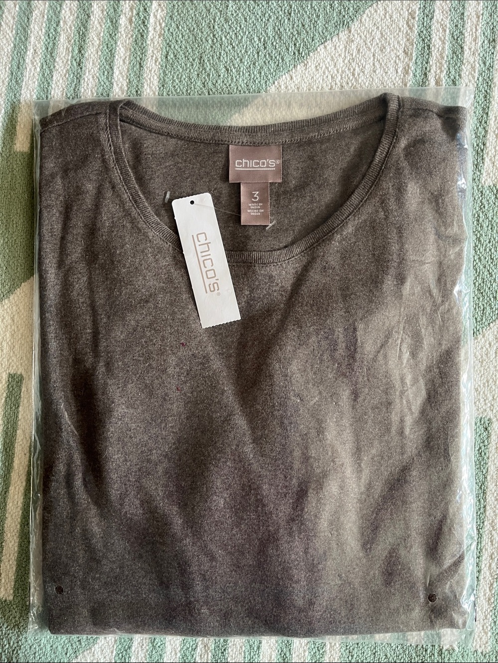 Chico's Soft Crew Neck Tee in Charcoal - Picture 5 of 5
